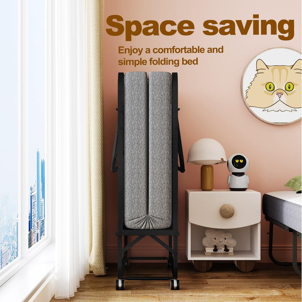 Folding Bed with Memory Foam Mattress X789057