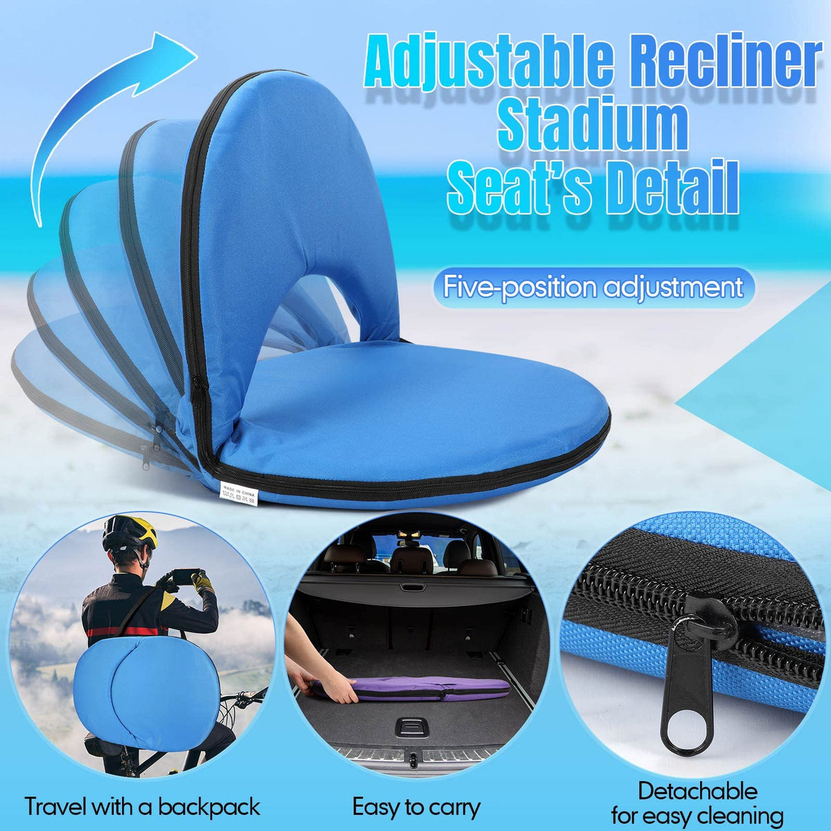 4 Pcs Stadium Seats with Back Support Z30791