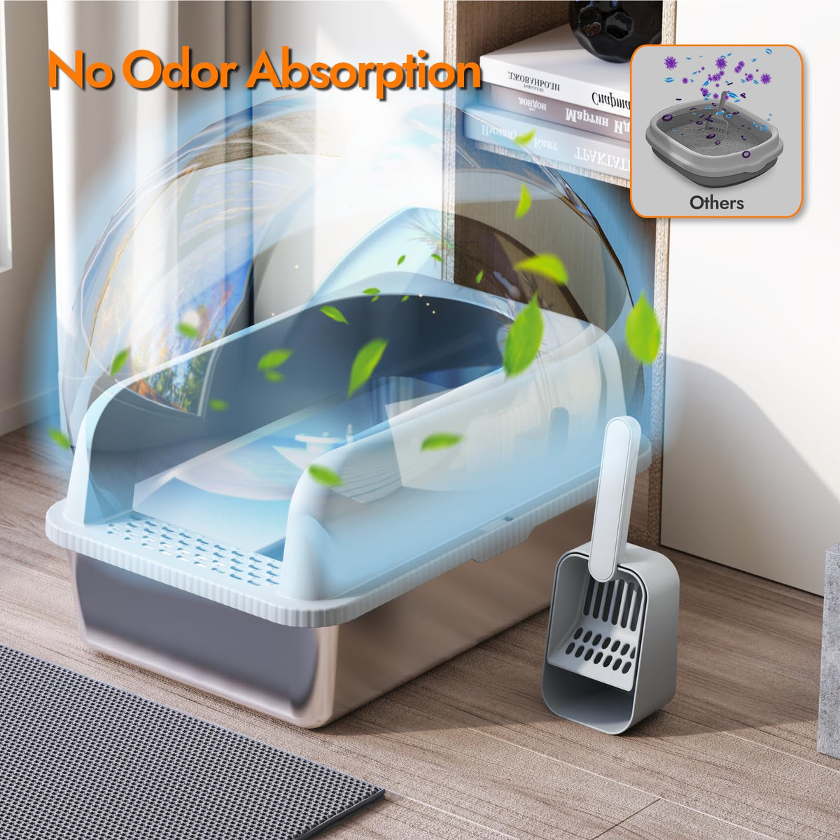 Stainless Steel Cat Litter Box with Lid W248