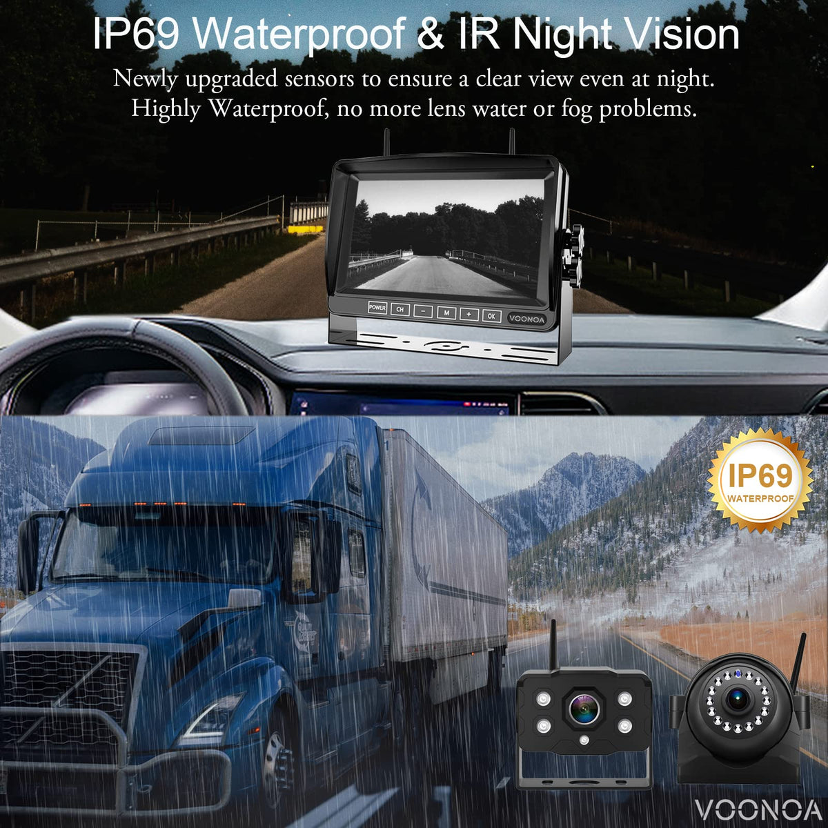 1080P Wireless RV Camera System with 7 Inch HD Monitor D737545