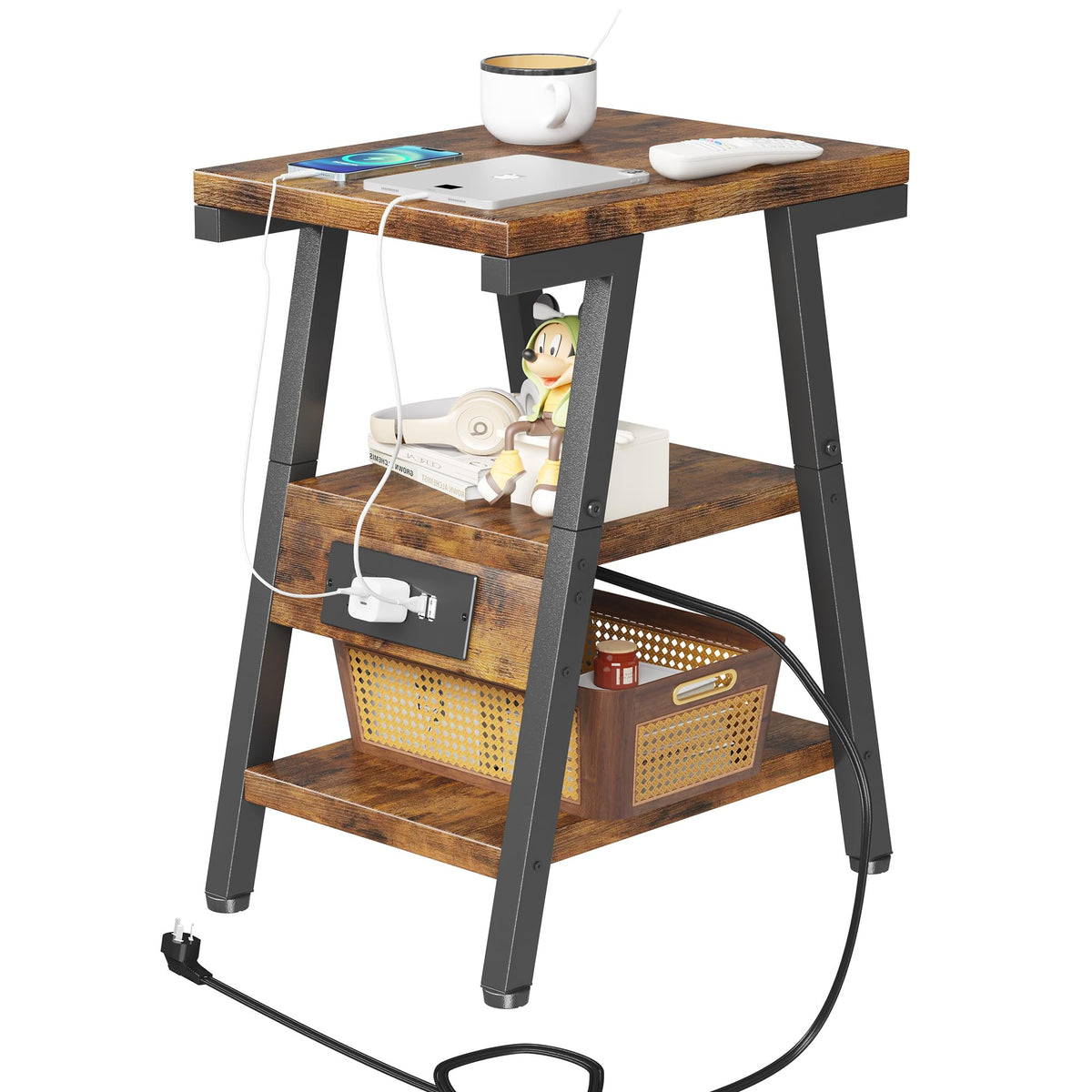 3-Tier Side Table with Charging Station B61981