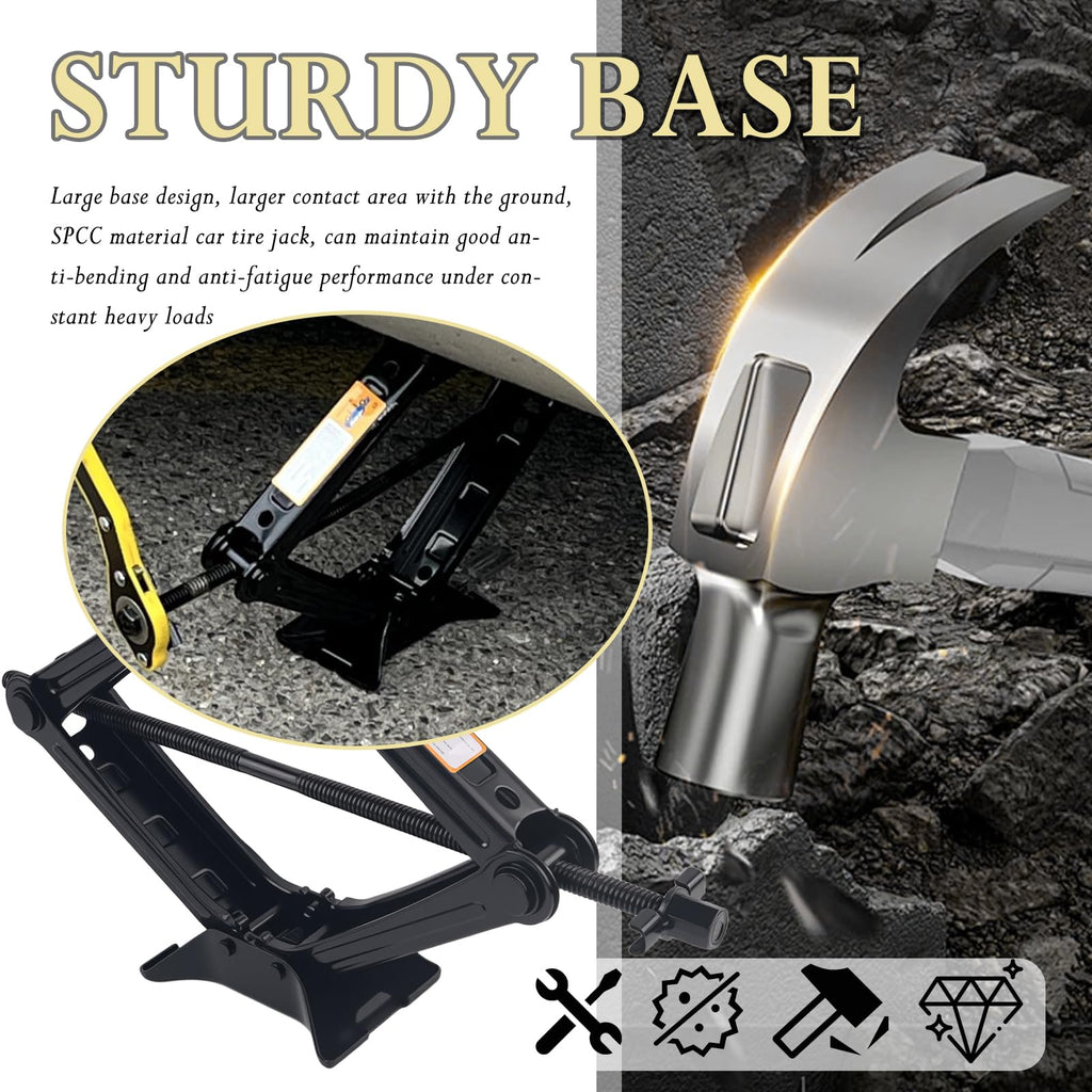 2T Scissor Jack Kit with Lug Wrench & Ratchet Wrench Q7645