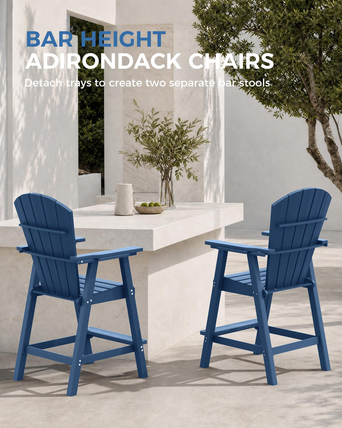 Navy Blue Adirondack Chairs Set of 2 E3039