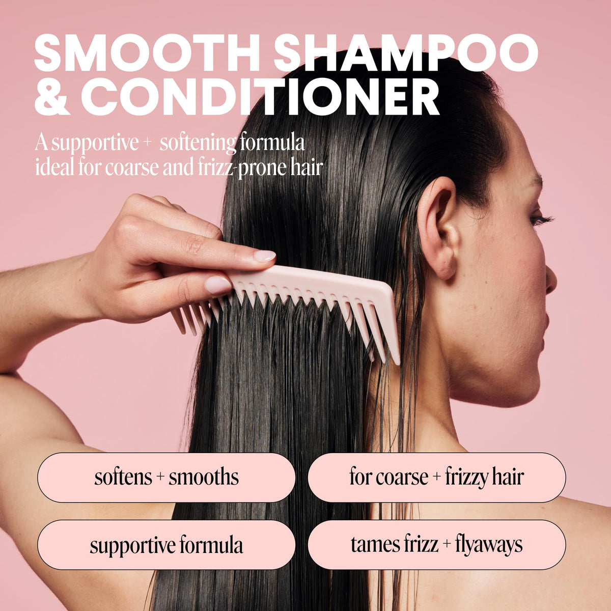 Smooth Shampoo + Conditioner Set 2 Count 27 oz Coconut Oil Shea Butter H97144