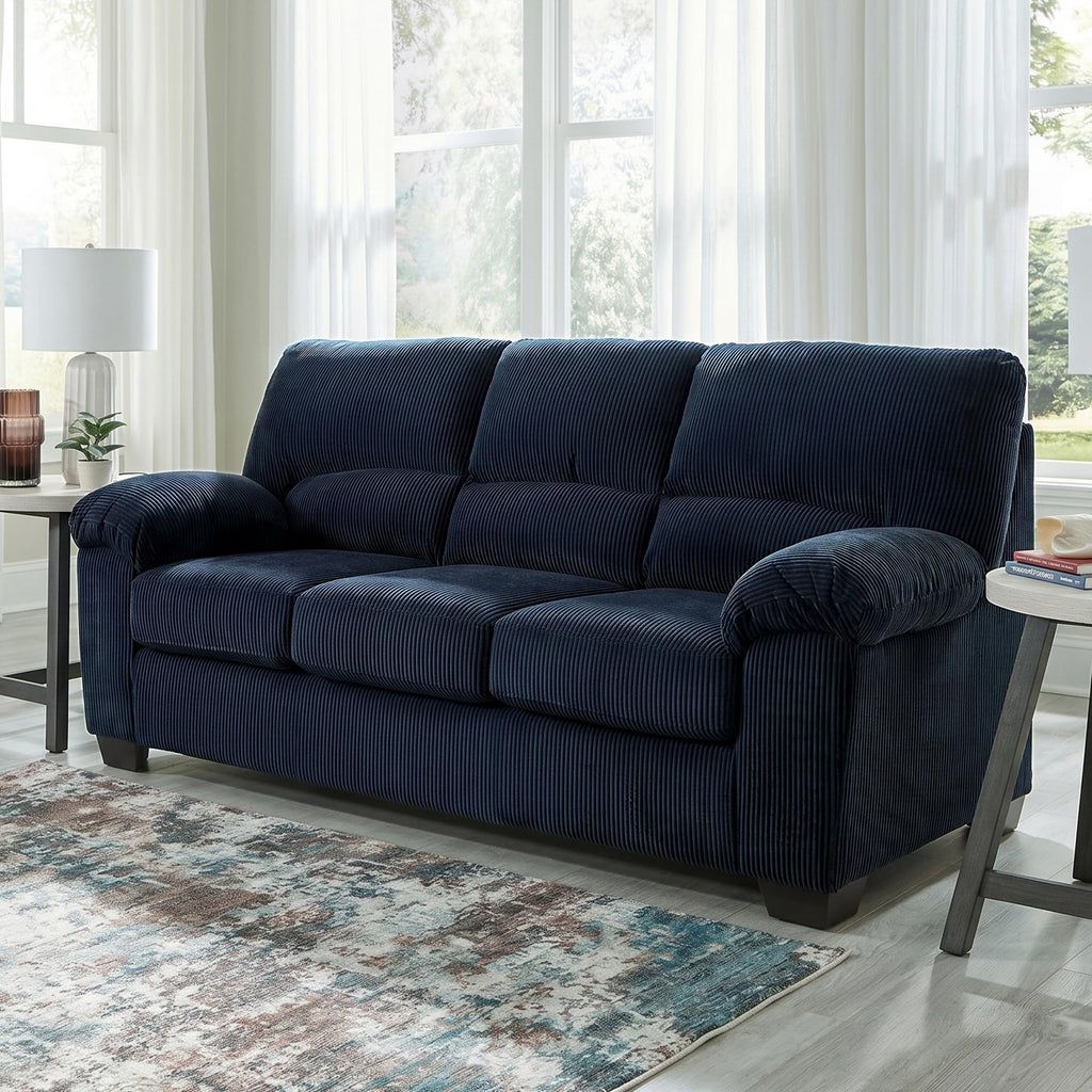 Navy Corduroy Sofa U1508