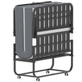 Folding Bed with Mattress, Twin Size, Portable Rollaway Bed on Wheels with Memory Mattress and Metal Frame Y171