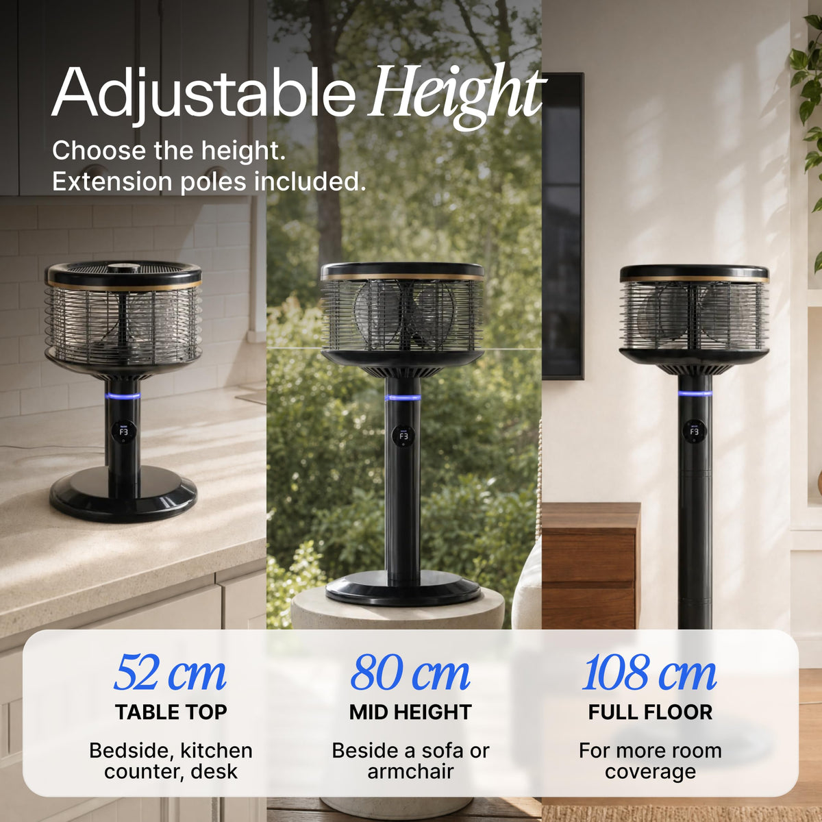 Height-Adjustable Floor & Table Fan Z2833