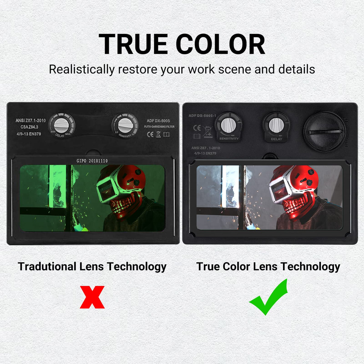 Auto Darkening Solar Powered Welding Helmet T6272