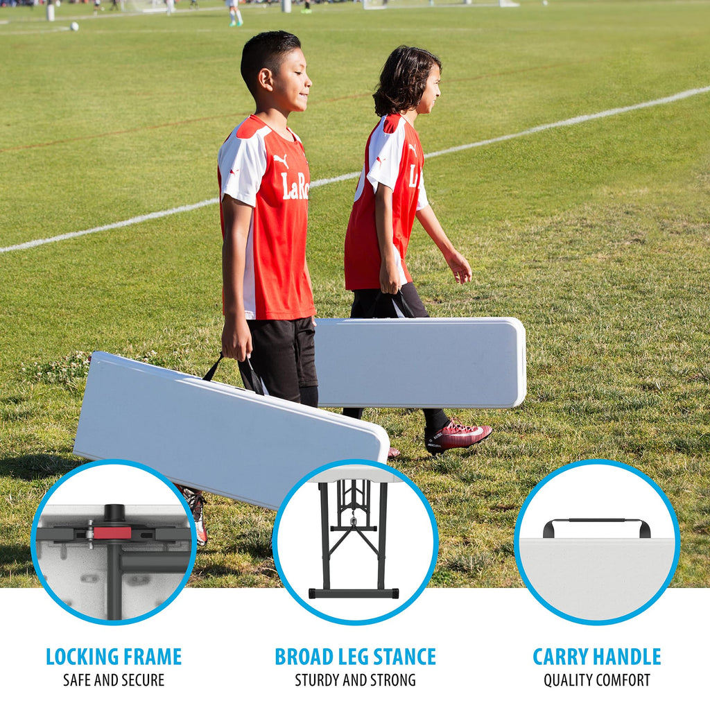 Portable Folding Bench, 6-Foot, UV-Resistant, Powder-Coated Steel A398