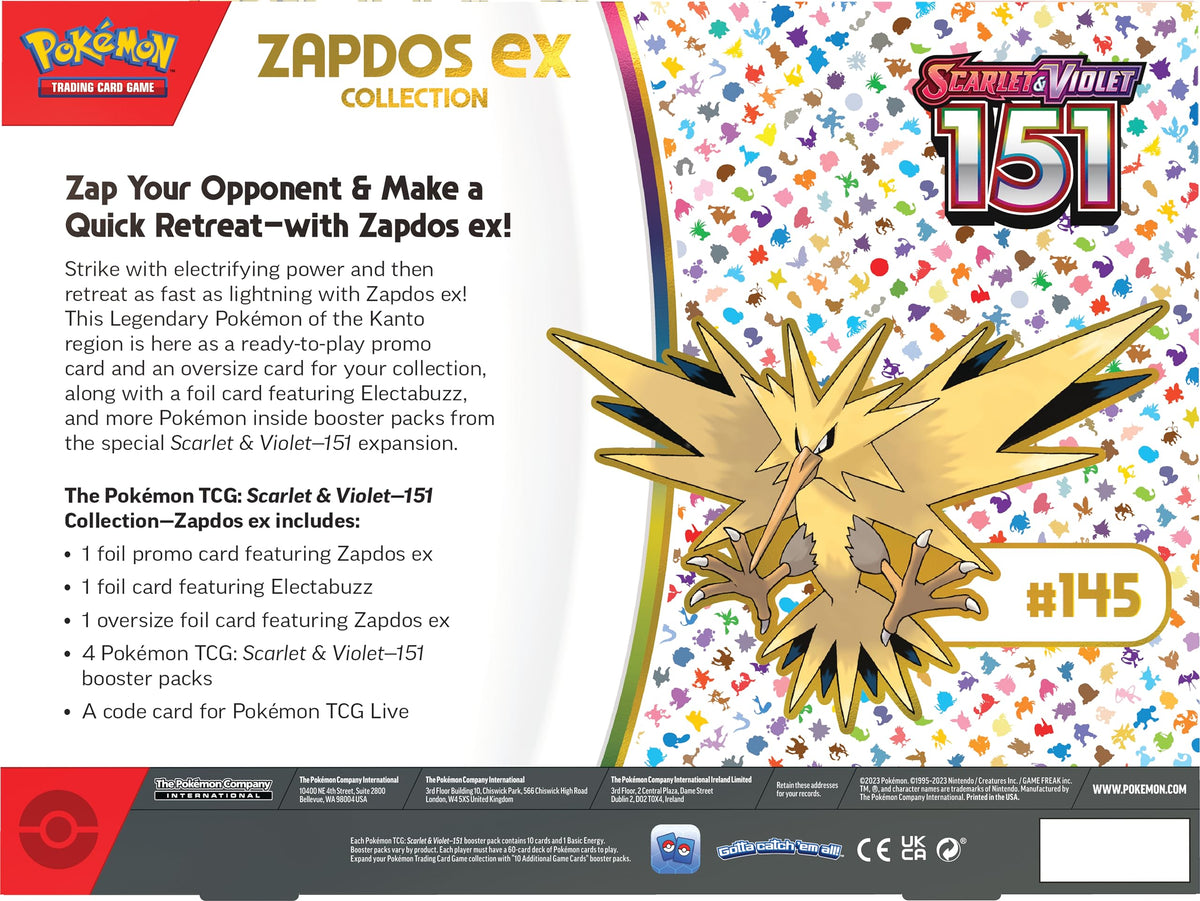 Pokemon TCG 151 Zapdos Ex Box L21534