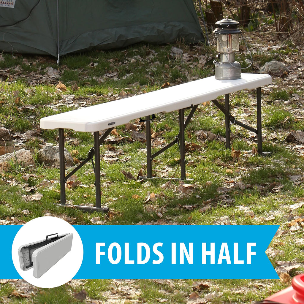 Portable Folding Bench, 6-Foot, UV-Resistant, Powder-Coated Steel A398