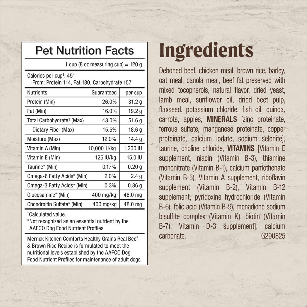 Adult Dry Dog Food Beef and Brown Rice 12 lb W680124