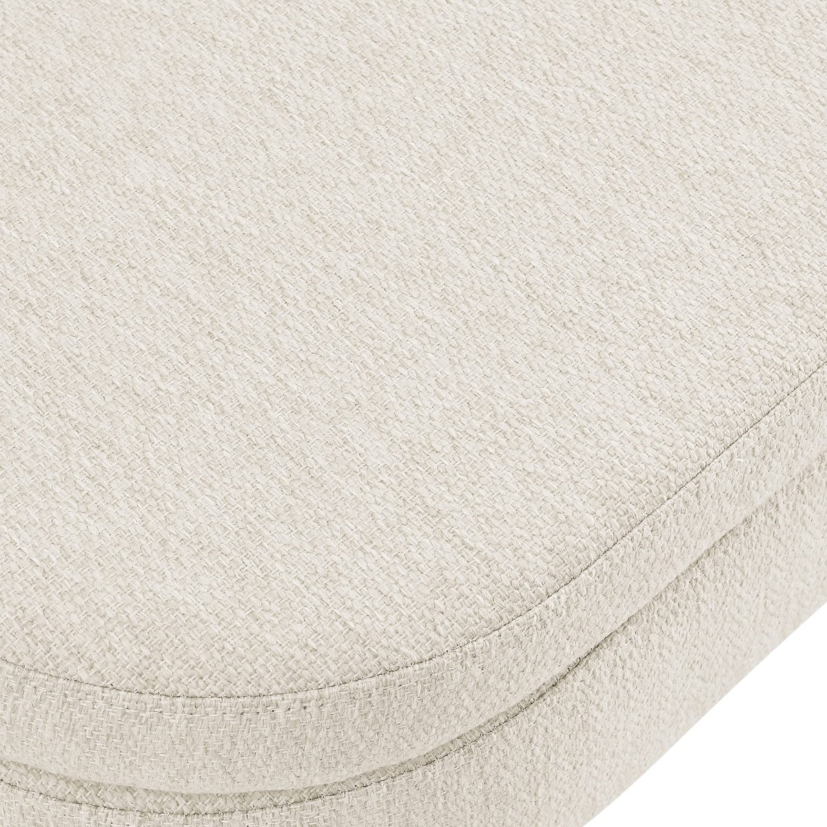 Beige Oval Storage Bench with Rubber Wood Legs I2768