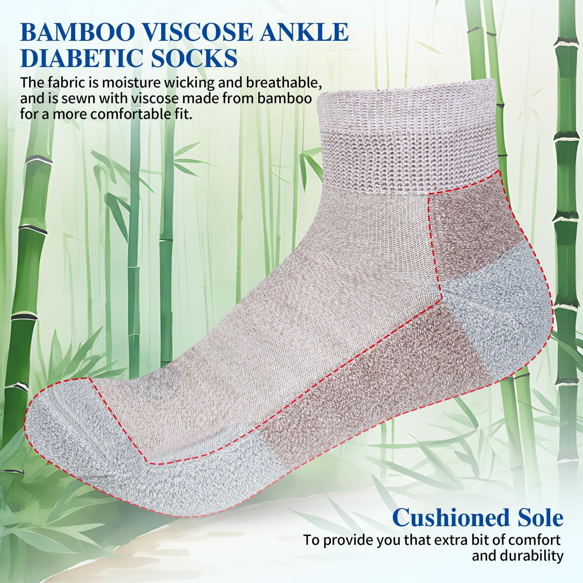 Diabetic Socks for Men, 12 Pairs Ankle & Low Cut Size 9-15 E8240