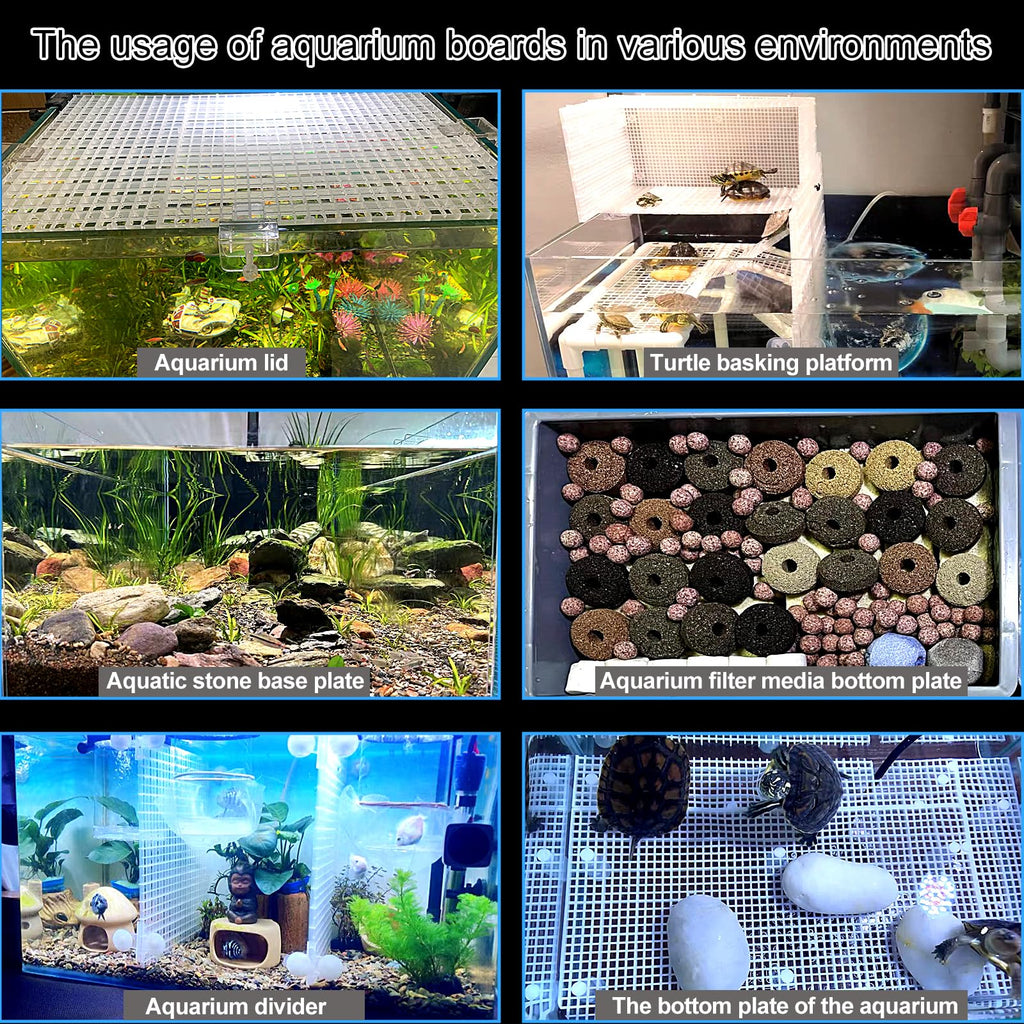 Aquarium Lid Fish Tank Top Cover Plastic Grid Panel X89134