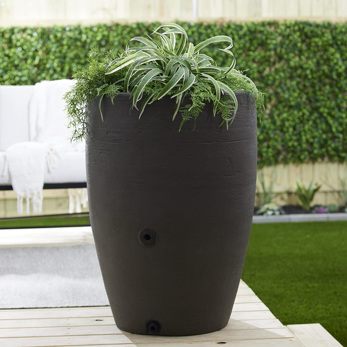 50 Gallon Plastic Rain Barrel 2 Pack R246732