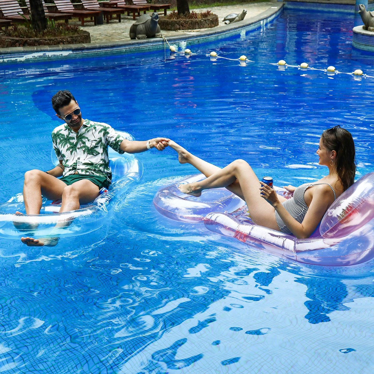 2 Pack Inflatable Pool Floats with Headrest XL F4292